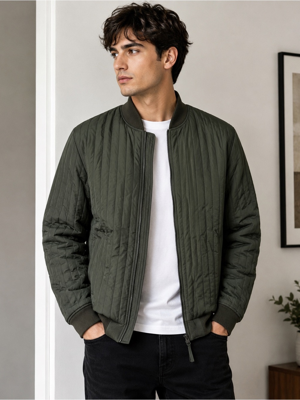 Rains  Liner High Neck Jacket Green Size XL